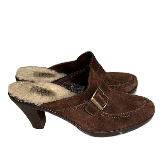 UGG Shoes - UGG, Brown Color, Heel Out, Belt Buckle Strap, Close Toe Heels, Size 9